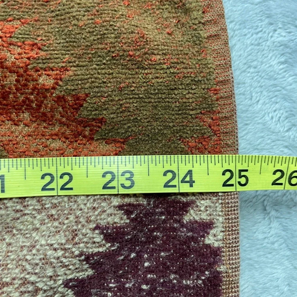 2 Vintage Southwestern Geometric Bath Towels Brown Aztec Desert Serrated Print